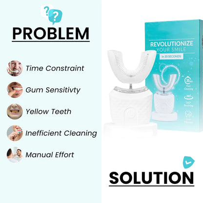 Silicone U-shaped electric toothbrush household adult and children oral cleaning care artifact waterproof portable teeth cleaning